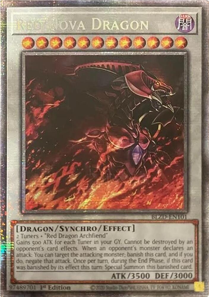 Red Nova Dragon (Starlight Rare) BLZD-EN101 card from Blazing Dominion
