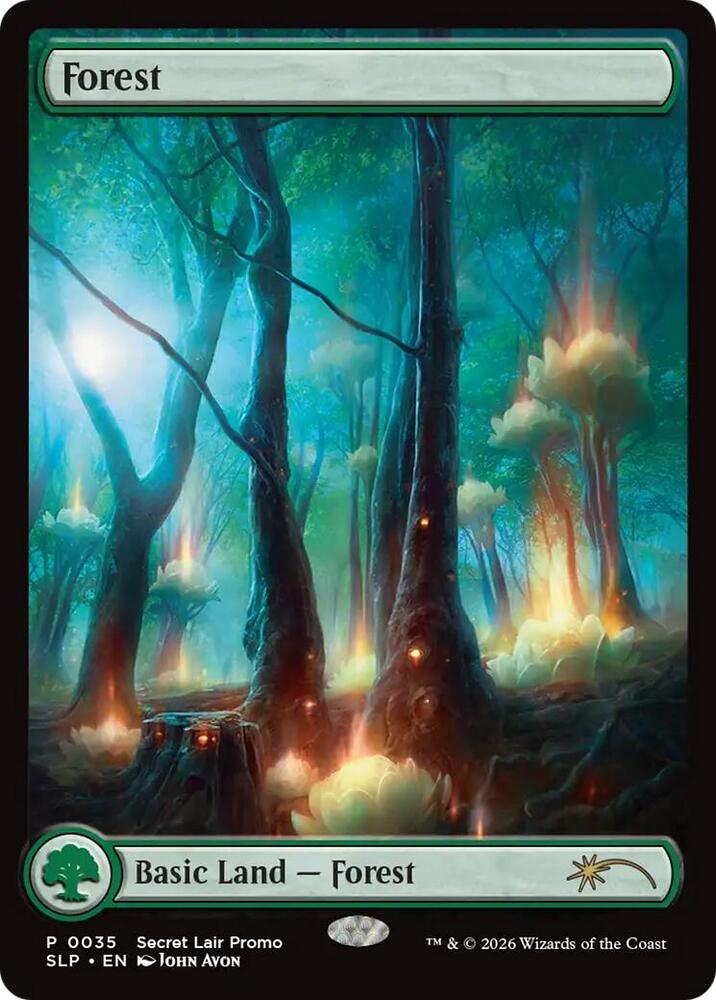 Forest 35 card from Secret Lair Showdown