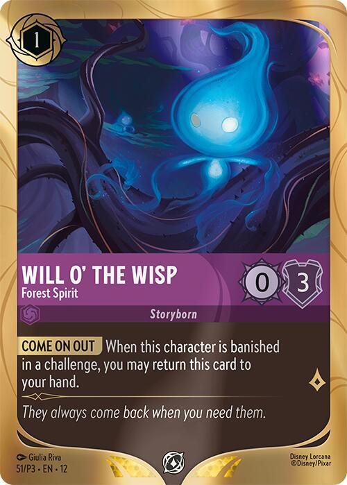 Will o' the Wisp - Forest Spirit 51 card from Disney Lorcana Promo Cards