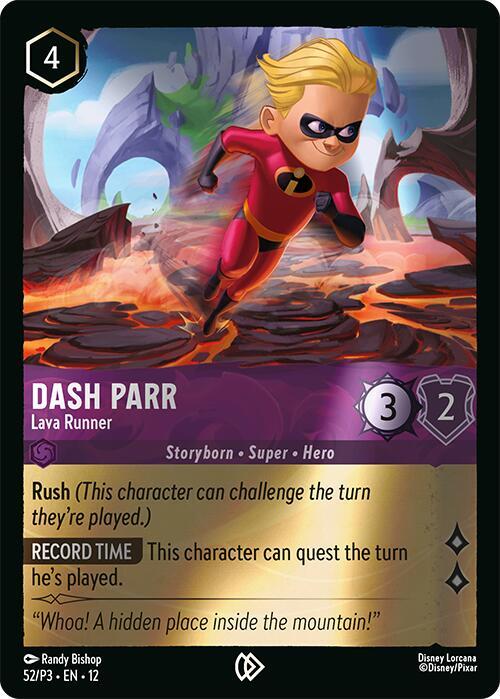 Dash Parr - Lava Runner 52 card from Disney Lorcana Promo Cards
