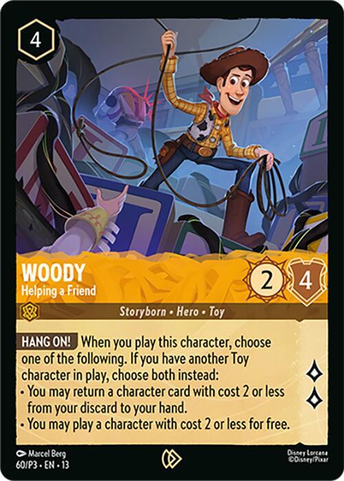 Woody - Helping a Friend 60 card from Disney Lorcana Promo Cards