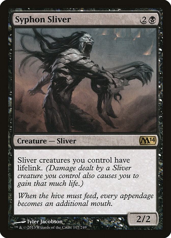 Syphon Sliver 117 card from Magic 2014 (M14)