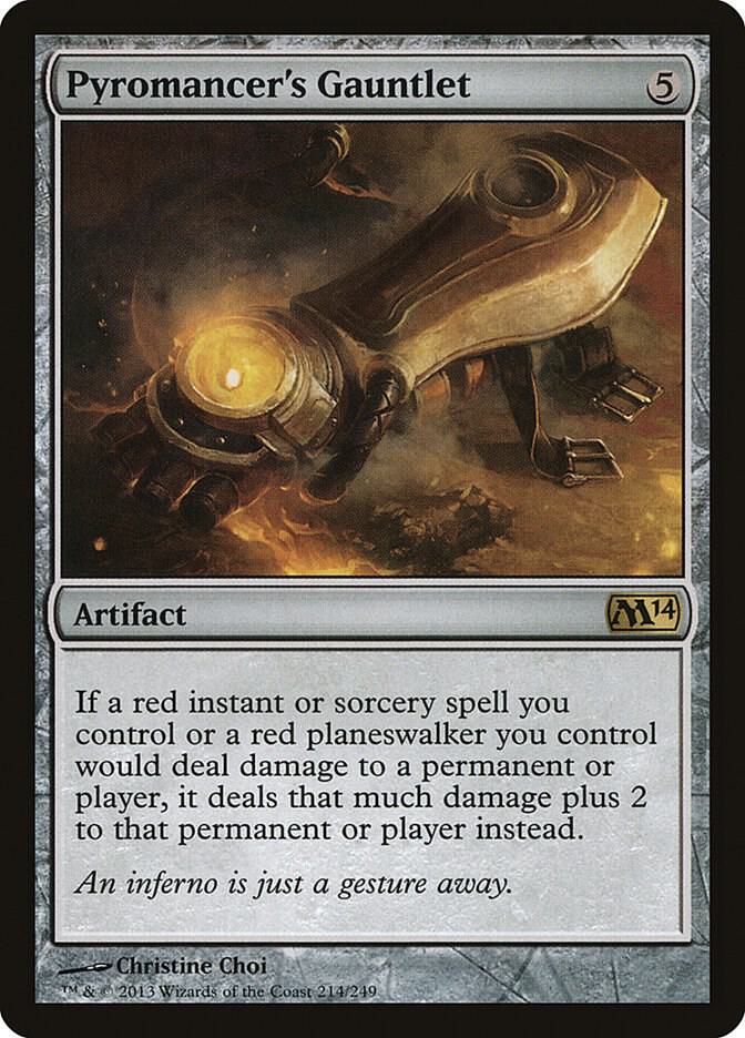 Pyromancer's Gauntlet 214 card from Magic 2014 (M14)