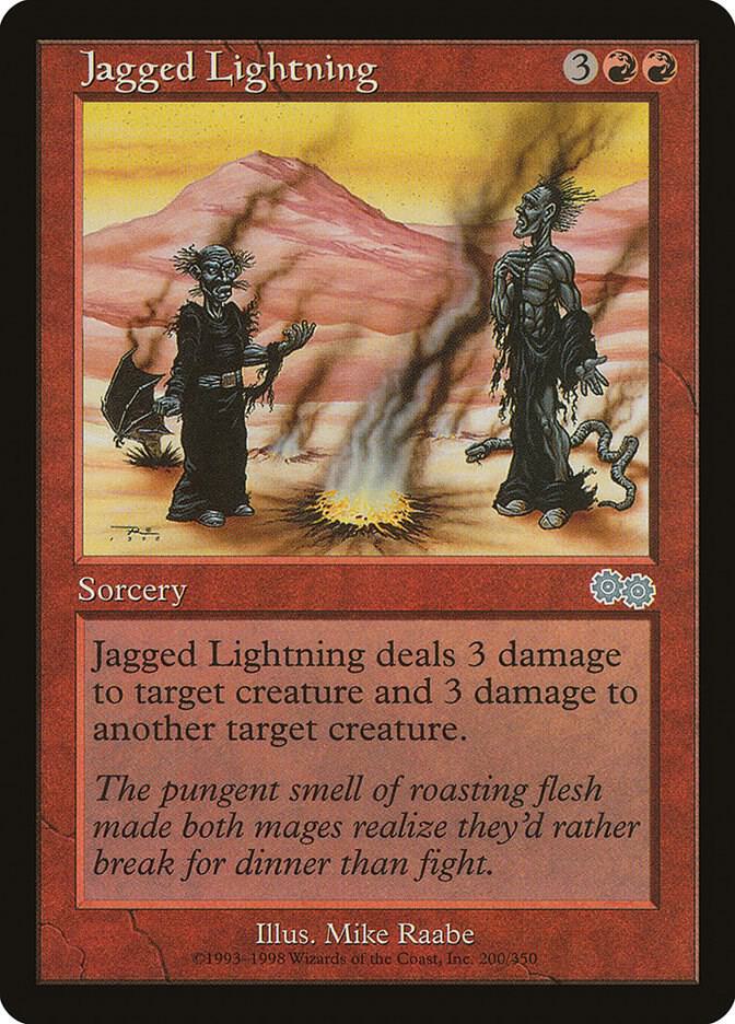 Jagged Lightning 200 card from Urza's Saga