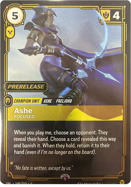 Ashe - Focused 169/219 card from Riftbound Organized Play Promotional Cards