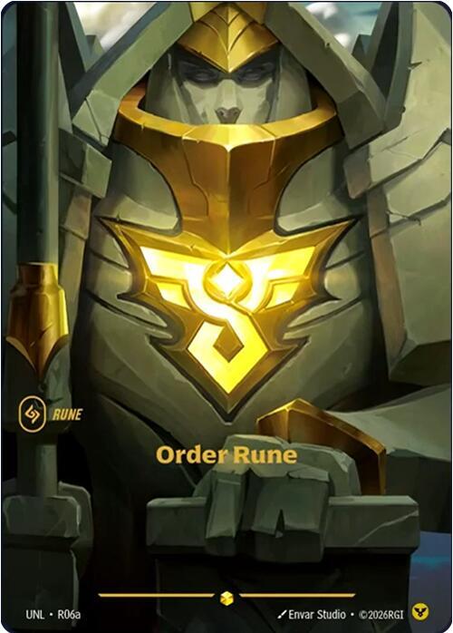 Order Rune (Alternate Art) R06a card from Unleashed