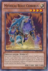 Mythical Beast Cerberus BP02-EN042 card from Battle Pack 2: War of the Giants