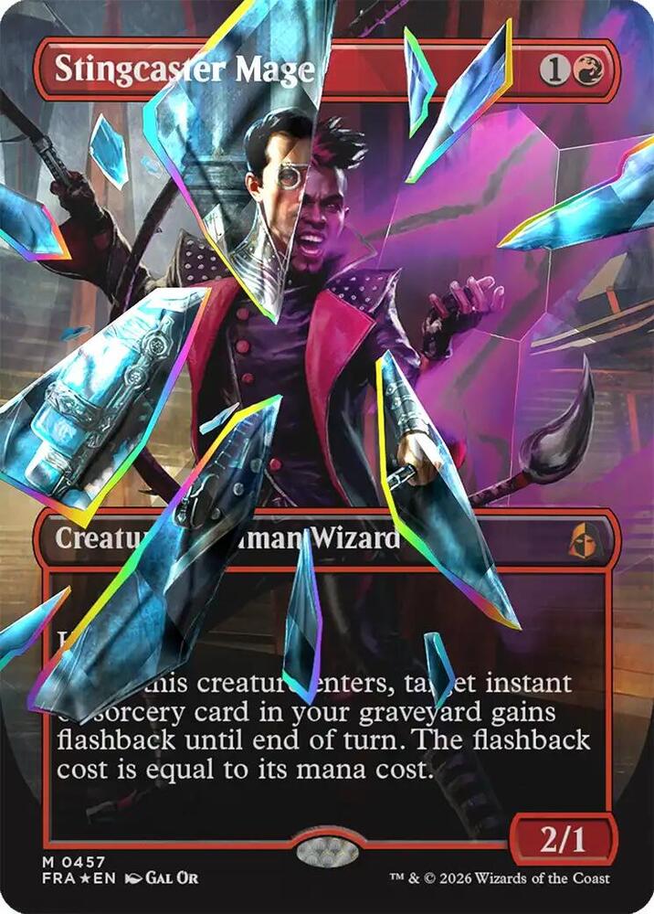 Stingcaster Mage (Borderless) (Facet Foil) 329 card from Reality Fracture