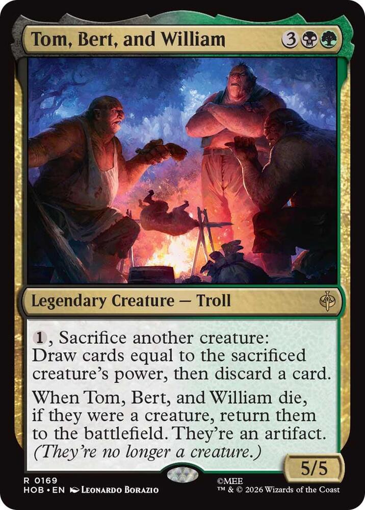 Tom, Bert, and William 169 card from The Hobbit