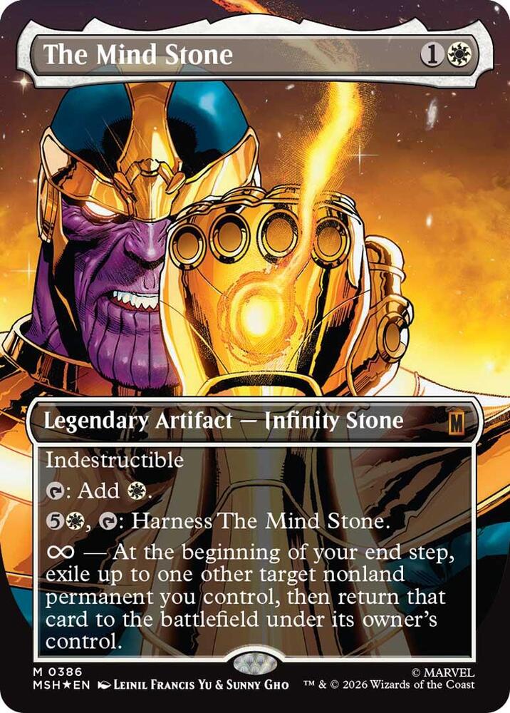 The Mind Stone (Borderless) 386 card from Marvel Super Heroes