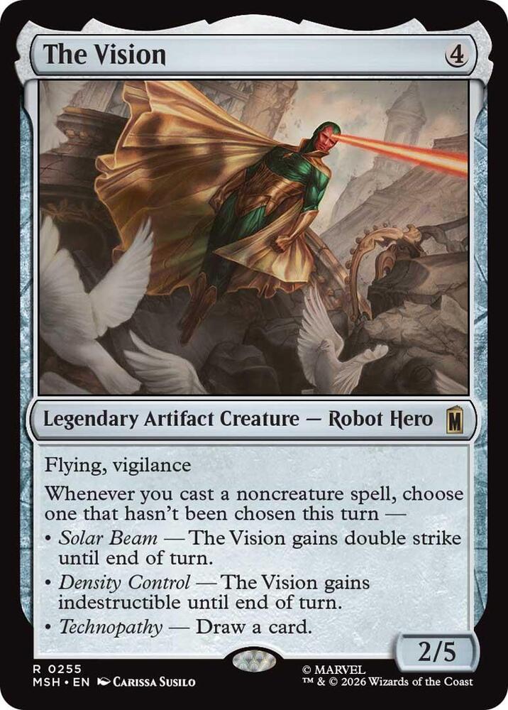 The Vision 255 card from Marvel Super Heroes