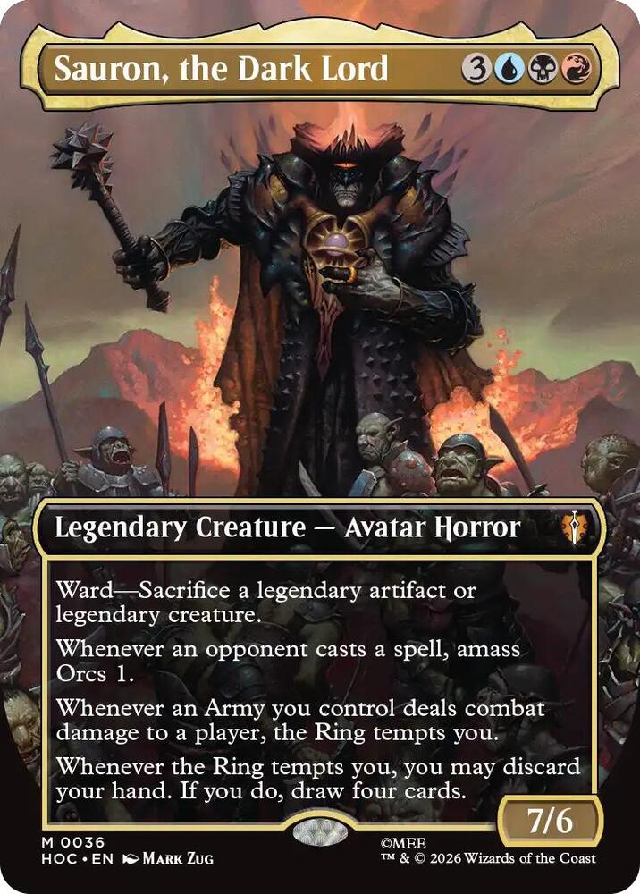 Sauron, the Dark Lord (Borderless) 36 card from The Hobbit: Eternal-Legal