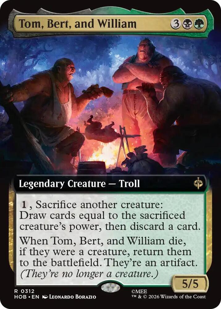 Tom, Bert, and William (Extended Art) 312 card from The Hobbit