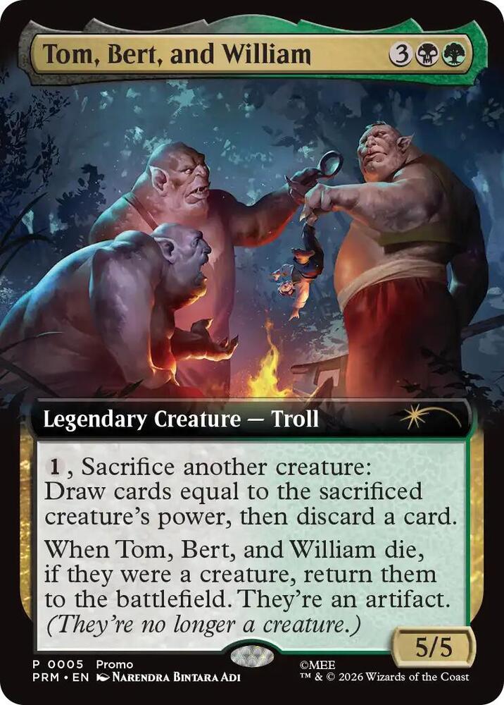Tom, Bert, and William (Extended Art) 5 card from Unique and Miscellaneous Promos