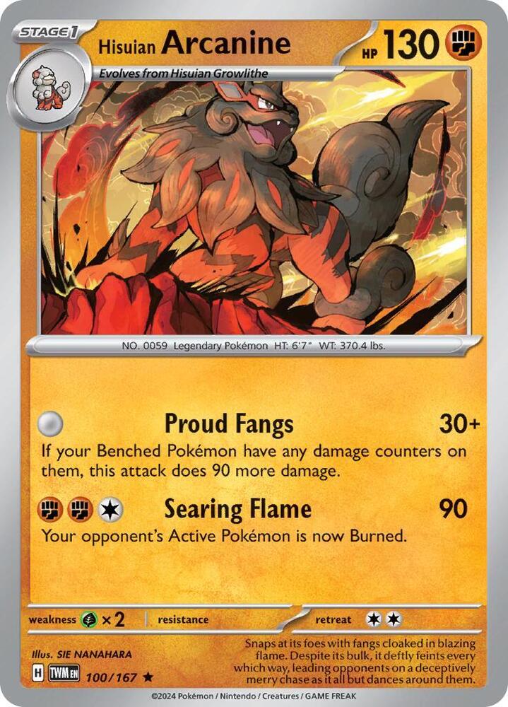 Hisuian Arcanine (Non-Holo) 100/167 card from Deck Exclusives