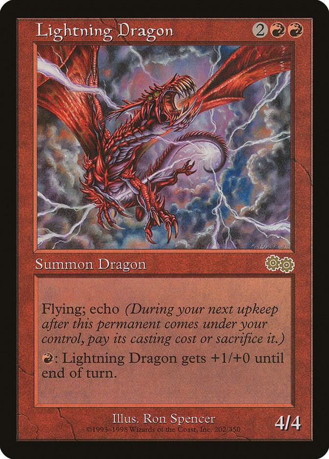 Lightning Dragon 202 card from Urza's Saga