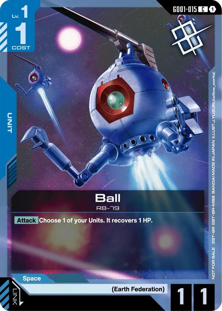 Ball  (Judge Pack 02) GD01-015 card from Gundam Promotional Cards