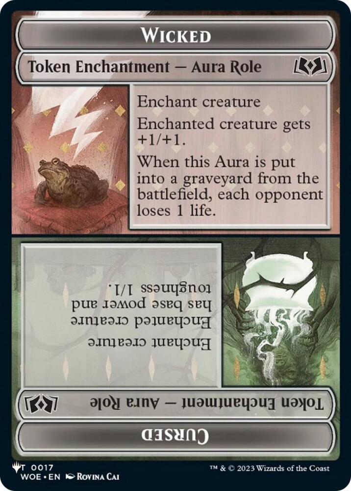 Wicked Role / Cursed Role (WOE) // Treasure (MH3) Double-sided Token 17 // 7 card from The List Reprints
