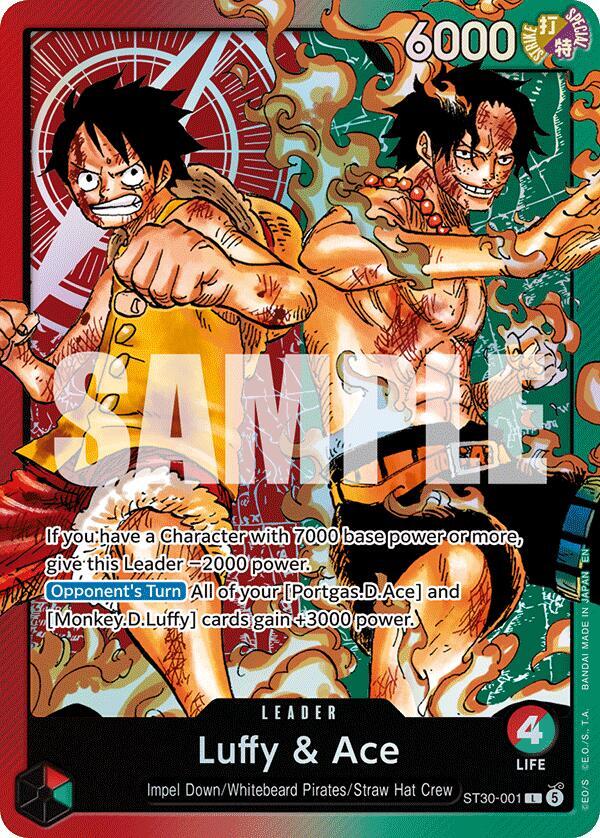 Luffy & Ace ST30-001 card from Starter Deck EX: Luffy & Ace