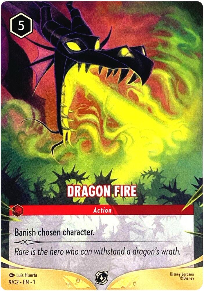 Dragon Fire (9/C2) card from Disney Lorcana Promo Cards
