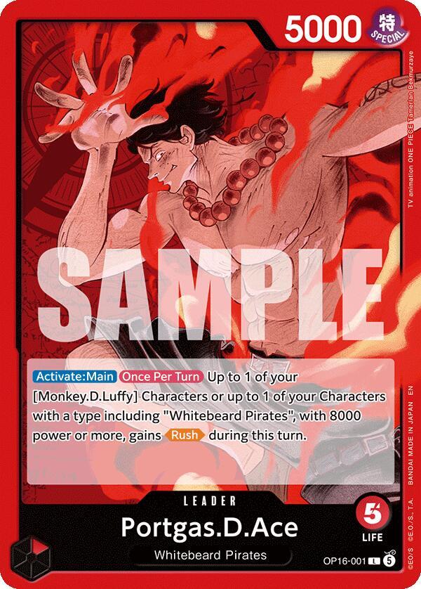 Portgas.D.Ace OP16-001 card from The Time of Battle