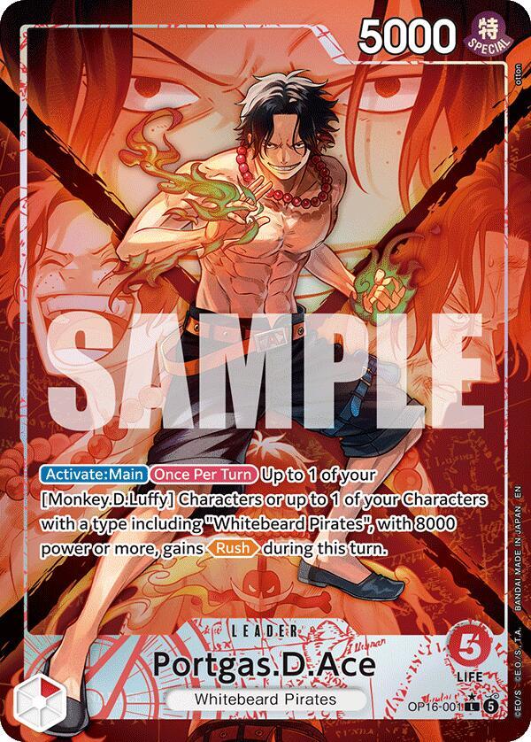 Portgas.D.Ace (Alternate Art) OP16-001 card from The Time of Battle
