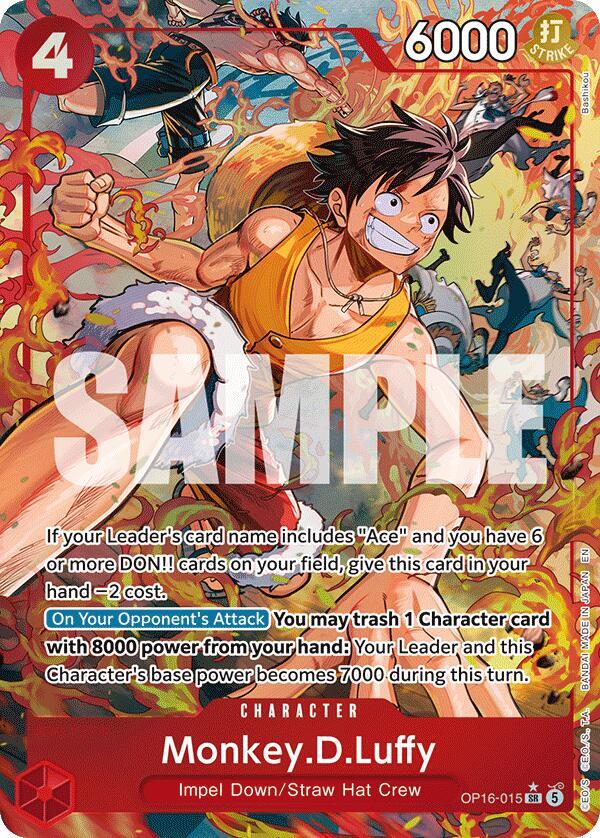 Monkey.D.Luffy (Alternate Art) OP16-015 card from The Time of Battle