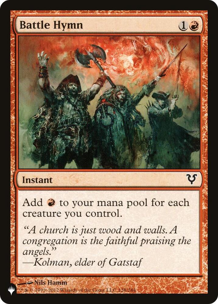 Battle Hymn 128 card from The List Reprints