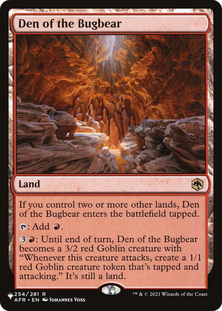 Den of the Bugbear 254 card from The List Reprints