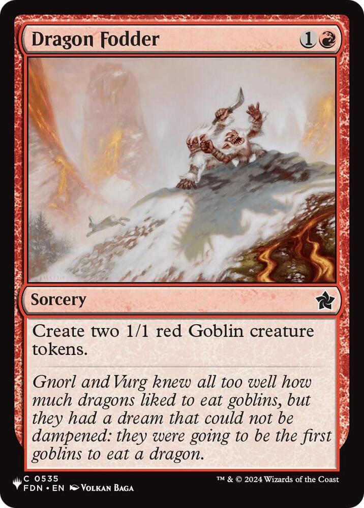 Dragon Fodder (FDN) 535 card from The List Reprints