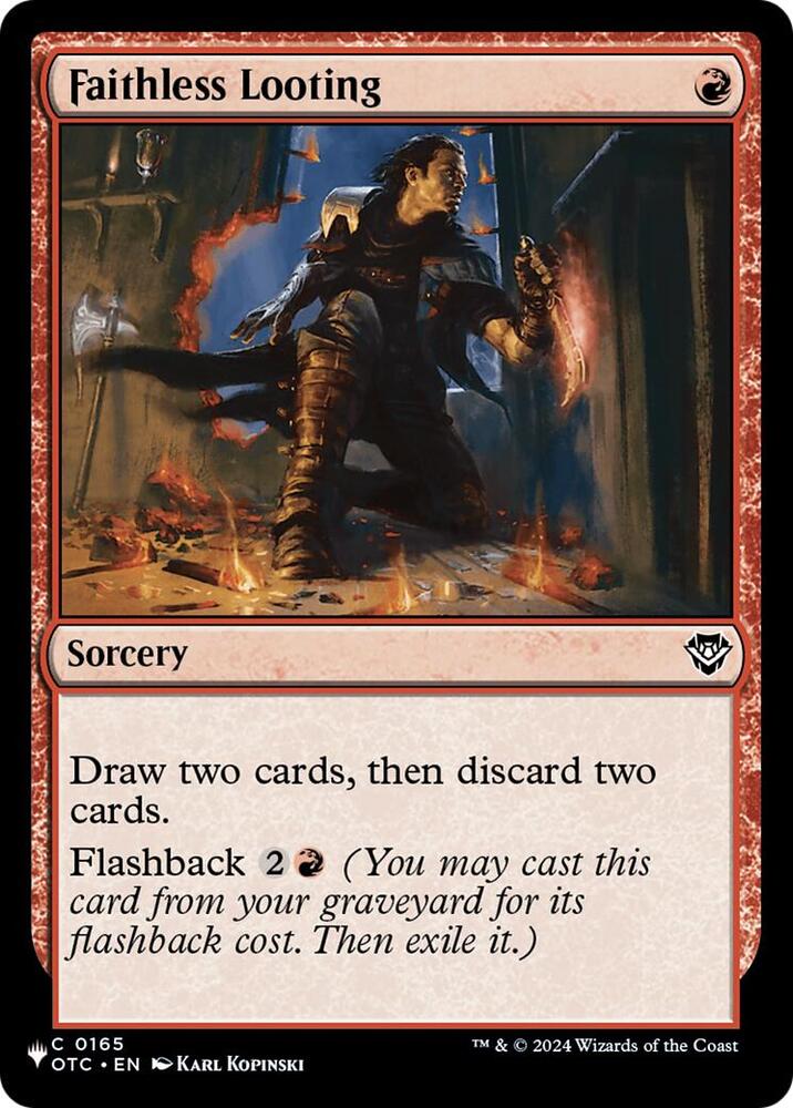 Faithless Looting (OTC) 165 card from The List Reprints