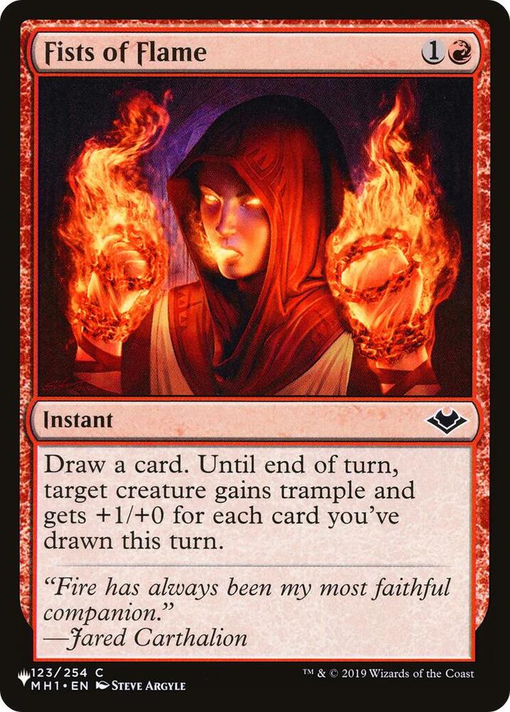 Fists of Flame (MH1) 123 card from The List Reprints