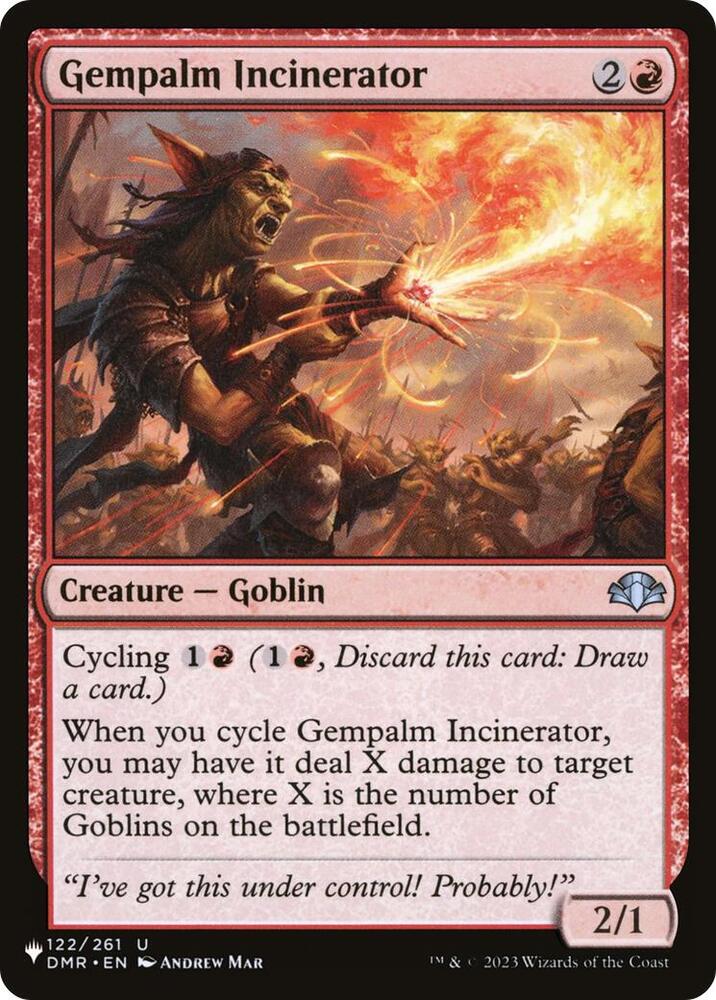 Gempalm Incinerator (DMR) 122 card from The List Reprints