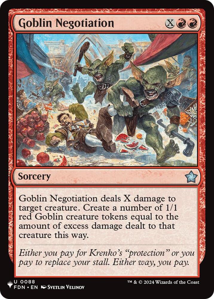 Goblin Negotiation 88 card from The List Reprints