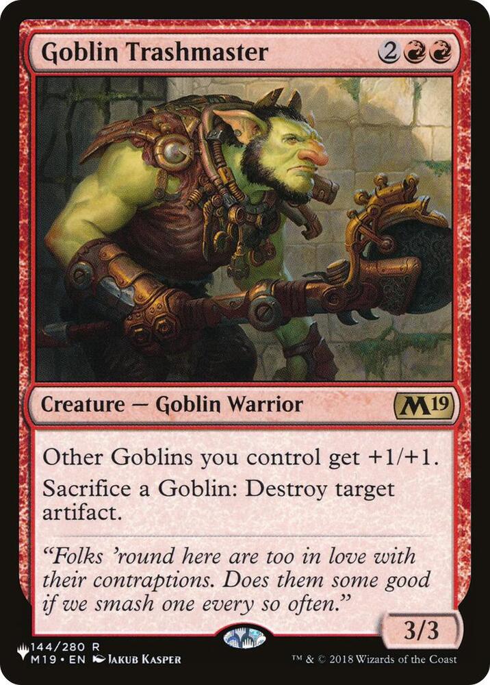 Goblin Trashmaster 144 card from The List Reprints