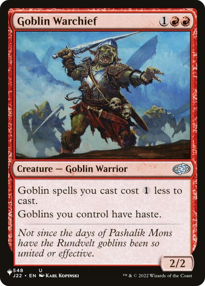 Goblin Warchief (J22) 548 card from The List Reprints