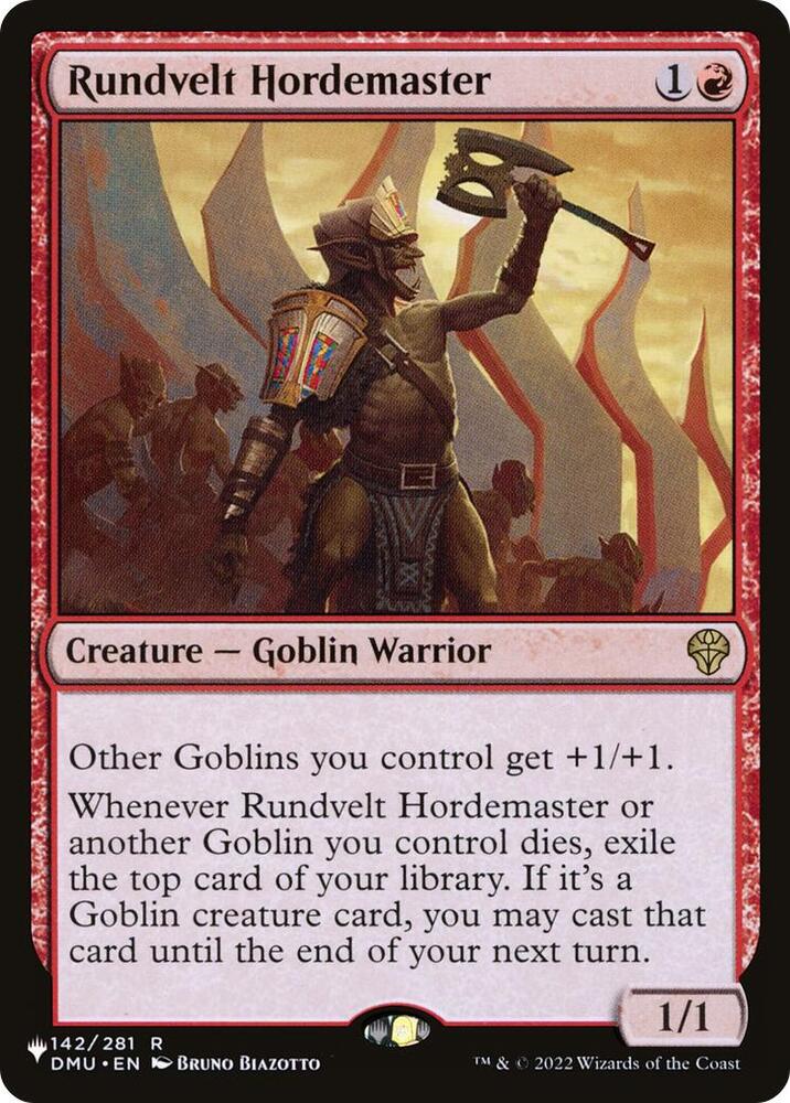 Rundvelt Hordemaster 142 card from The List Reprints
