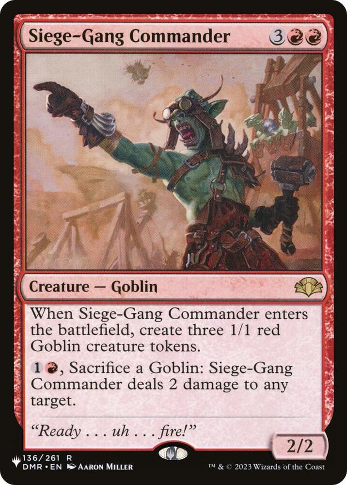 Siege-Gang Commander 136 card from The List Reprints