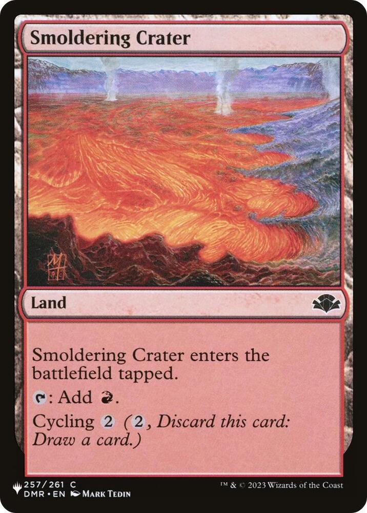 Smoldering Crater 257 card from The List Reprints