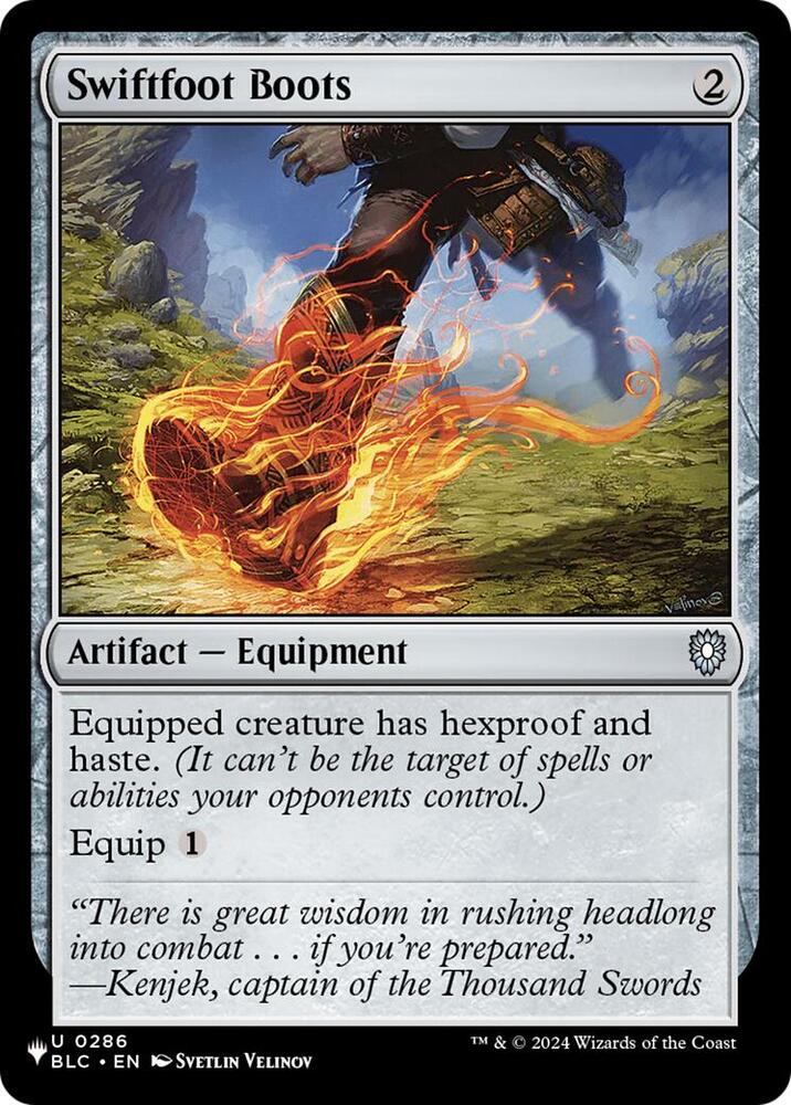 Swiftfoot Boots (BLC) 286 card from The List Reprints