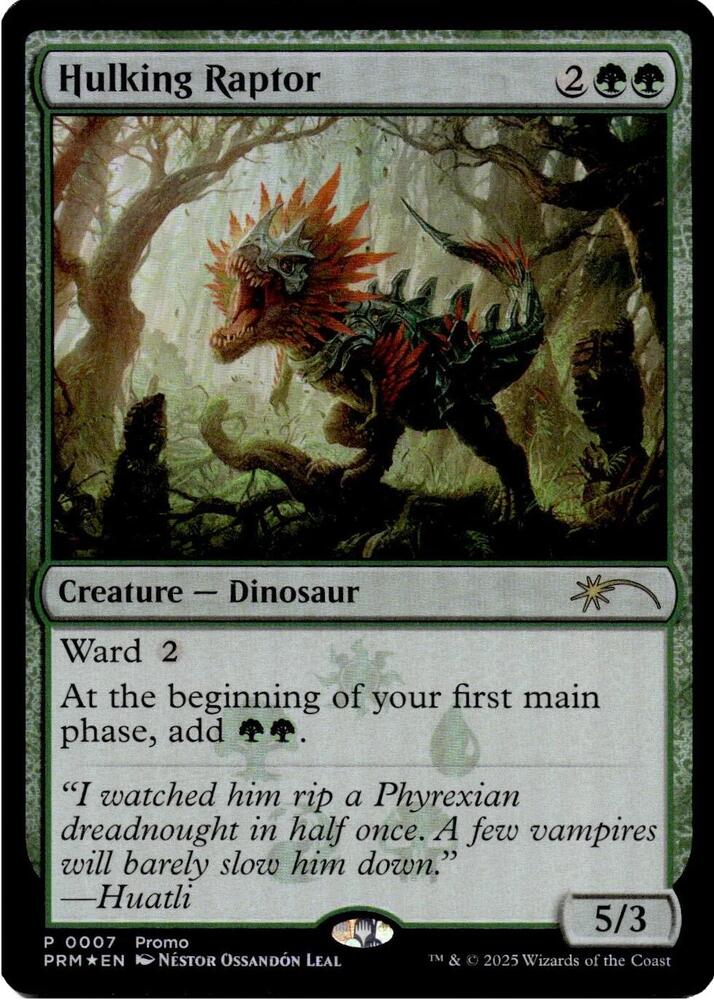 Hulking Raptor 7 card from Media Promos