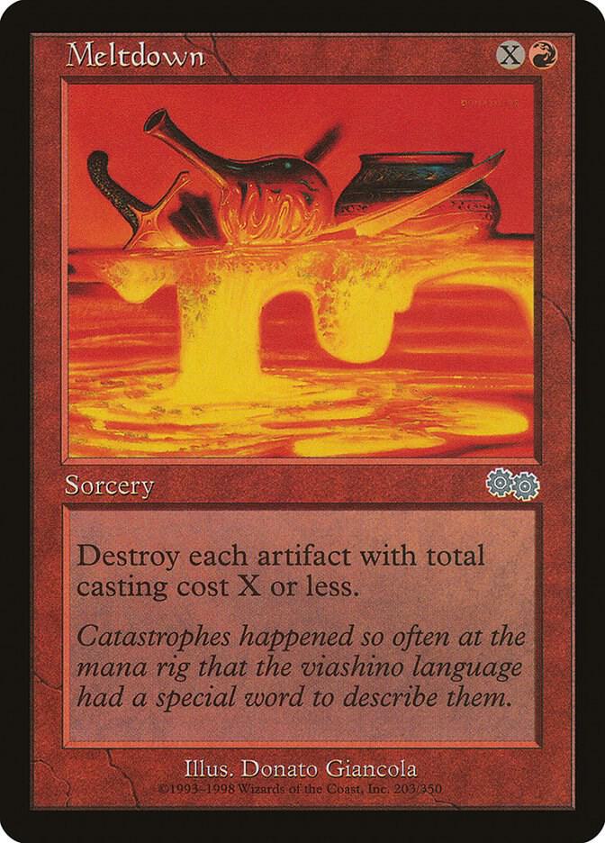 Meltdown 203 card from Urza's Saga