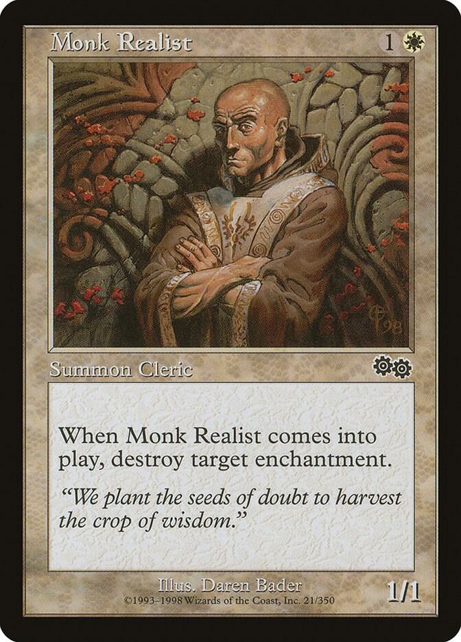 Monk Realist 21 card from Urza's Saga