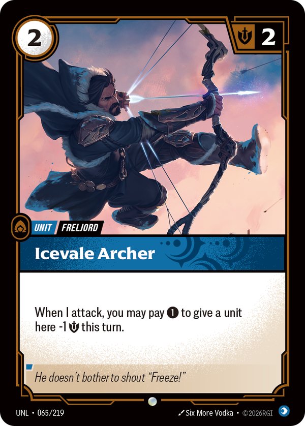 Icevale Archer 065/219 card from Riftbound Organized Play Promotional Cards