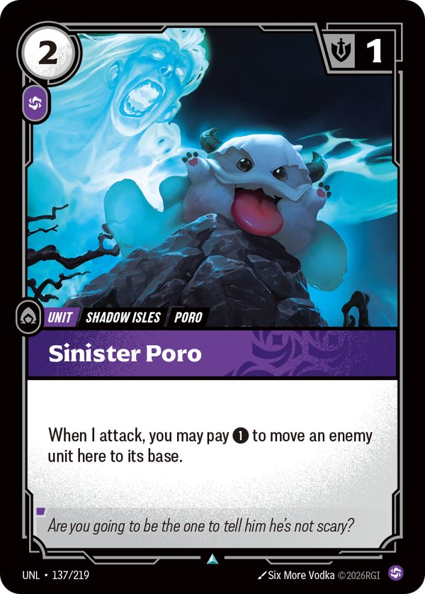 Sinister Poro 137/219 card from Riftbound Organized Play Promotional Cards