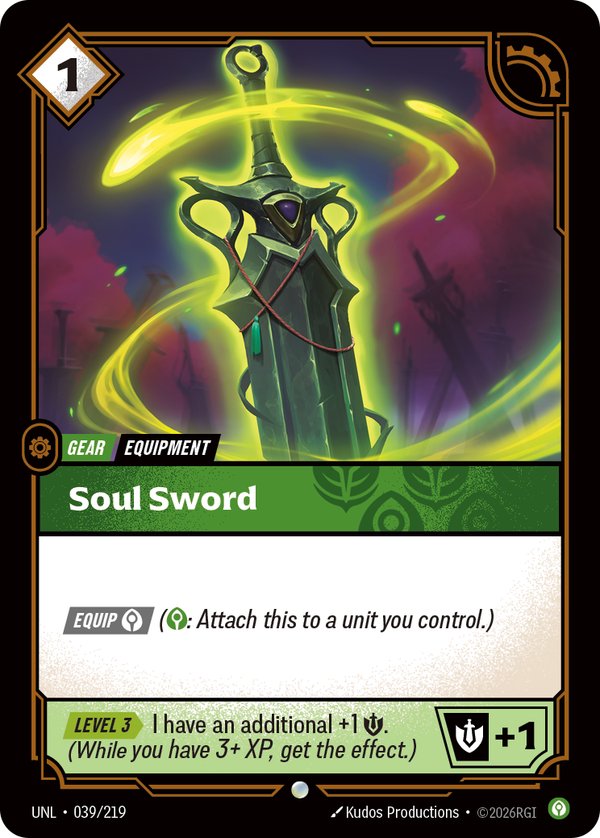 Soul Sword 039/219 card from Riftbound Organized Play Promotional Cards