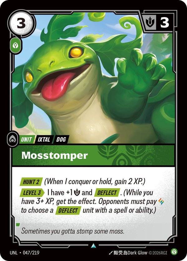 Mosstomper 047/219 card from Riftbound Organized Play Promotional Cards