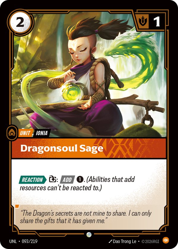 Dragonsoul Sage 093/219 card from Riftbound Organized Play Promotional Cards
