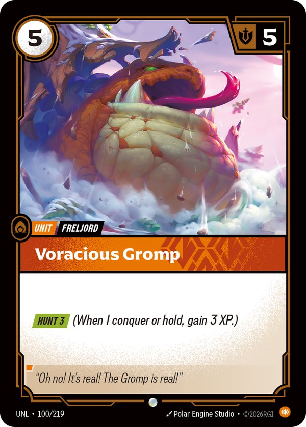 Voracious Gromp 100/219 card from Riftbound Organized Play Promotional Cards