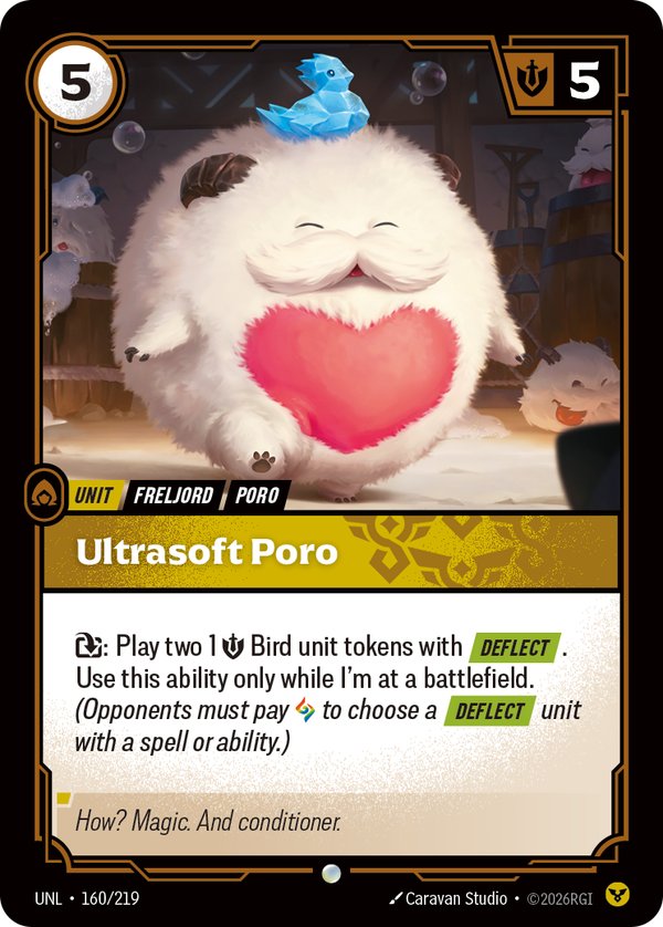 Ultrasoft Poro 160/219 card from Riftbound Organized Play Promotional Cards